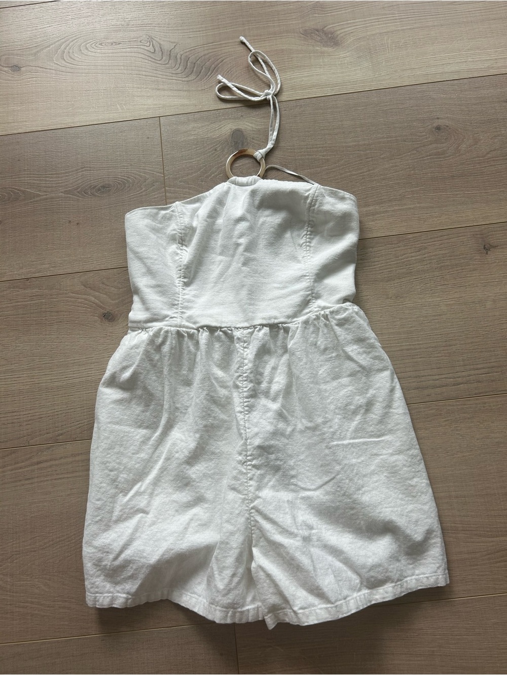 Old Navy White Halter Romper M Elastic Back Summer Beach